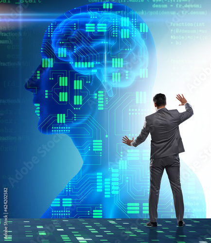 Obraz na płótnie Machine learning concept as modern technology w salonie