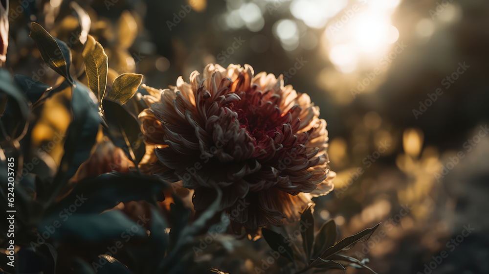 Fototapeta premium beautiful illustration of flowers with bright colors. Beautiful flowers for background. Flower background art. Post-processed generative AI