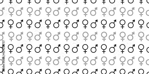 outline silhouette gender sign seamless pattern