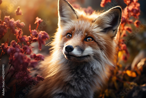 Cute beautiful Fox, Wildlife Photography, Generative AI photo