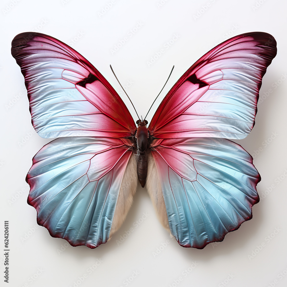 Fototapeta premium Big Butterfly. Beautiful Insect Nature, Colorful Wildlife Species, Delicate Wings in Detail, Bright Close-up. Generative AI