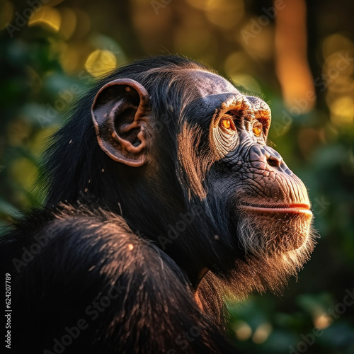 Cute Beautiful Chimps, Wildlife Photography, Generative AI