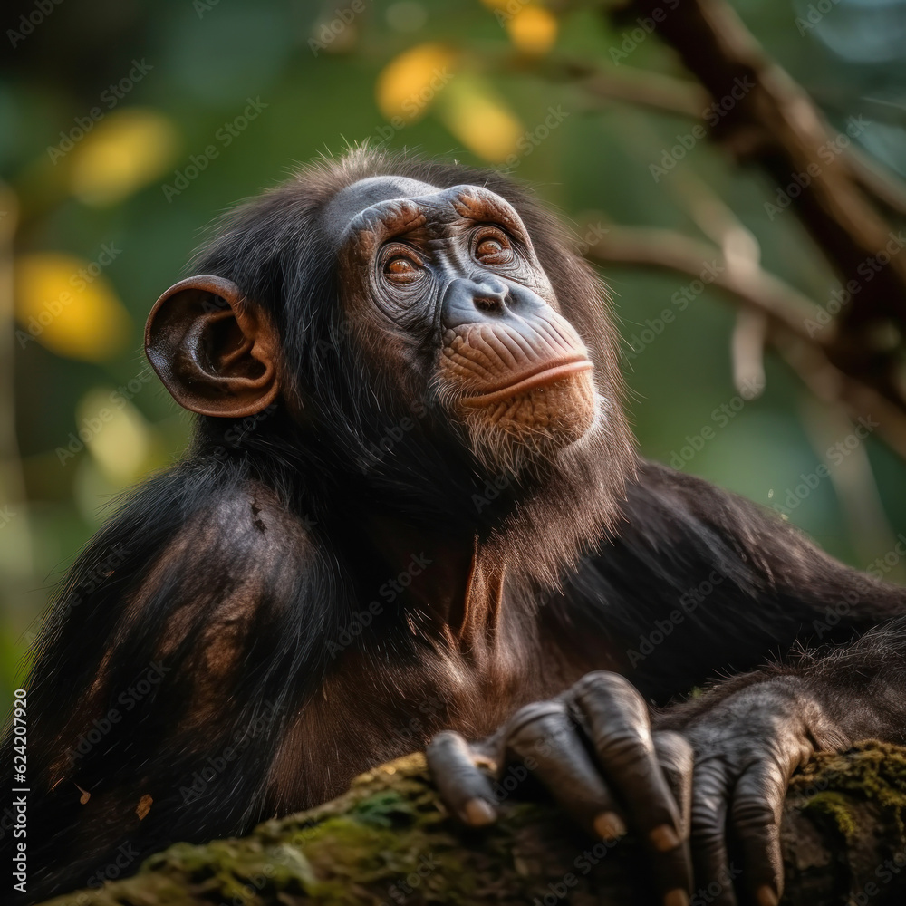Cute Beautiful Chimps, Wildlife Photography, Generative AI Cute Beautiful Chimps, Wildlife Photography, Generative AI