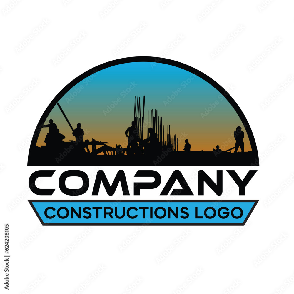 Construction Logo Design Template, suitable for Construction, Real Estate