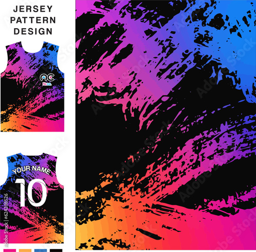 Abstract painting concept vector jersey pattern template for printing or sublimation sports uniforms football volleyball basketball e-sports cycling and fishing Free Vector.