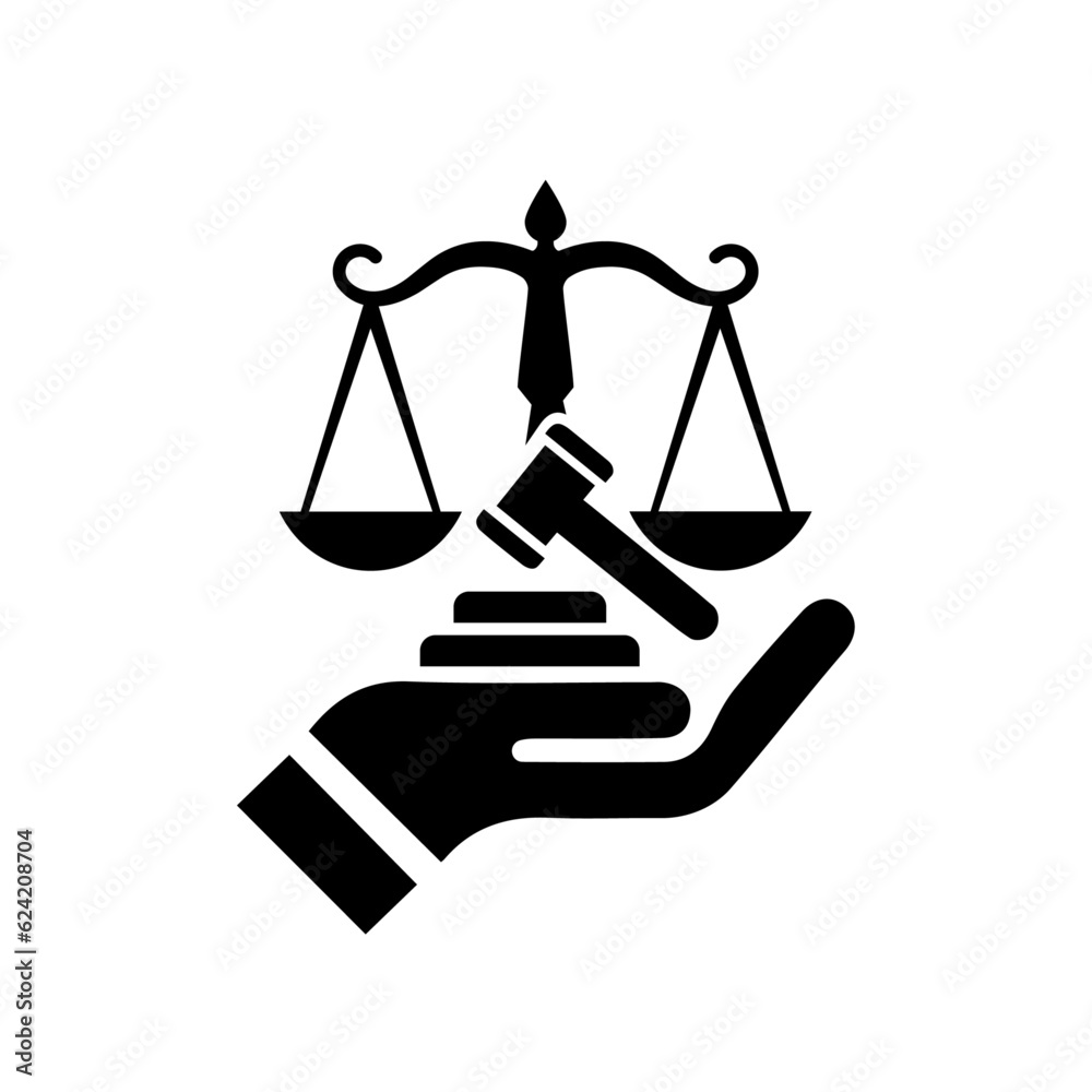 Law icon. Law firm logo design. Justice balance scale. Attorney, legal, judicial council, Law court logo and icon design vector, black and white. Law icon. Law firm logo design. Justice balance scale. Attorney, legal, judicial council, Law court logo and icon design vector, black and white.