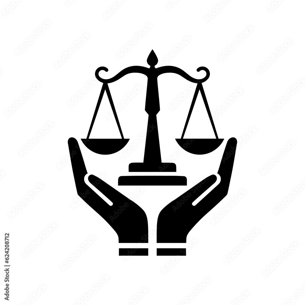 Law icon. Law firm logo design. Justice balance scale. Attorney, legal, judicial council, Law court logo and icon design vector, black and white. Law icon. Law firm logo design. Justice balance scale. Attorney, legal, judicial council, Law court logo and icon design vector, black and white.