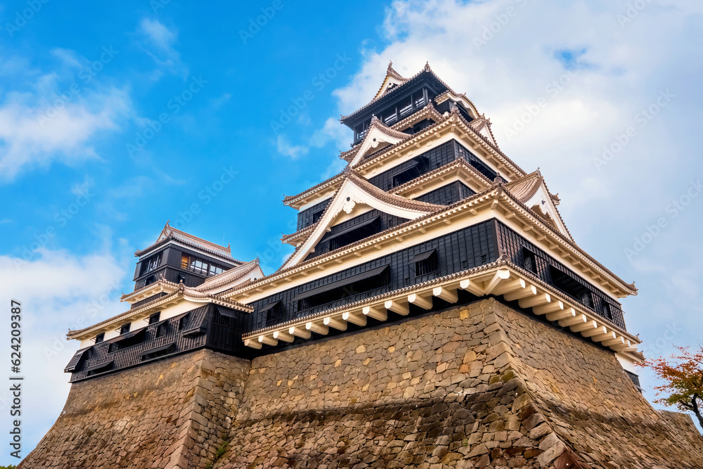 Kumamoto, Japan - Nov 23 2022: Kumamoto Castle's history dates to 1467. In 2006, Kumamoto Castle was listed as one of the 100 Fine Castles of Japan by the Japan Castle Foundation Kumamoto, Japan - Nov 23 2022: Kumamoto Castle's history dates to 1467. In 2006, Kumamoto Castle was listed as one of the 100 Fine Castles of Japan by the Japan Castle Foundation