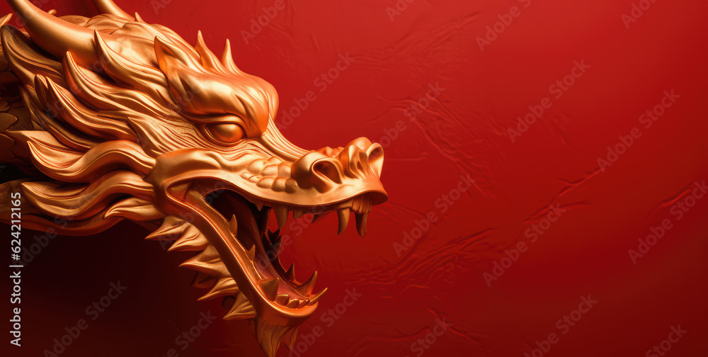 Generative AI abstract design chinese new year dragon., generative AI	
