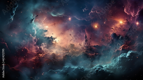 galaxy and nebula photo with purple and pink color tone, hyper realistic Made by AI generated © Pixology