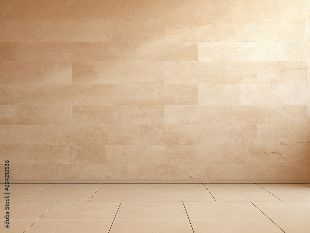 Empty room with clean wall and wooden floor as background, Ai Generative