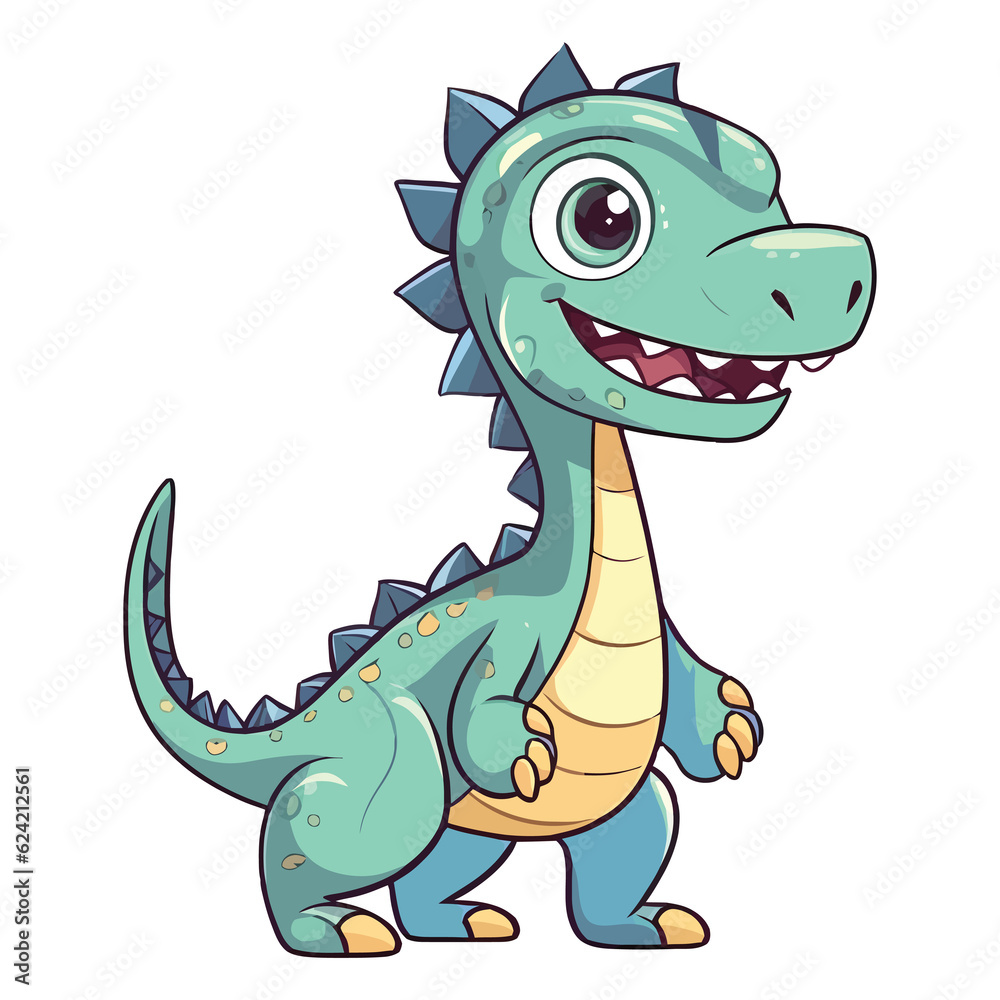 Fototapeta premium Cute Suchomimus Dinosaur 2d Illustration