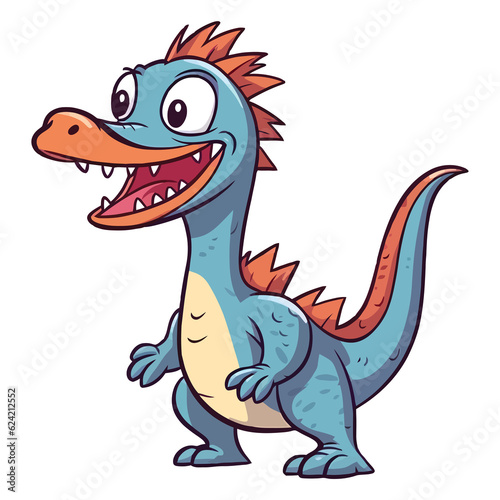 Cute Suchomimus Dinosaur 2d Illustration