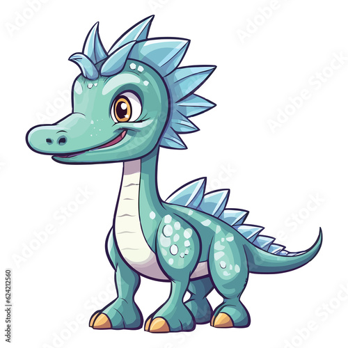 Cute Suchomimus Dinosaur 2d Illustration photo