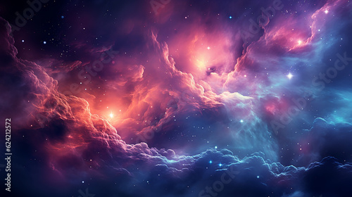 galaxy and nebula photo with purple and pink color tone, hyper realistic Made by AI generated