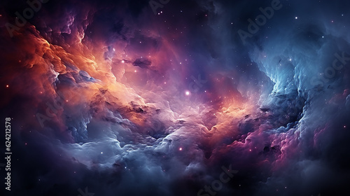 galaxy and nebula photo with purple and pink color tone  hyper realistic Made by AI generated