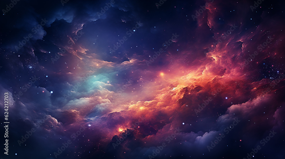 galaxy and nebula photo with purple and pink color tone, hyper realistic Made by AI generated