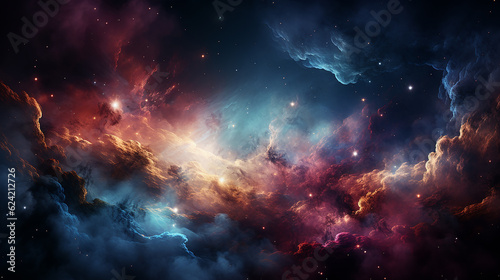 galaxy and nebula photo with purple and pink color tone  hyper realistic Made by AI generated
