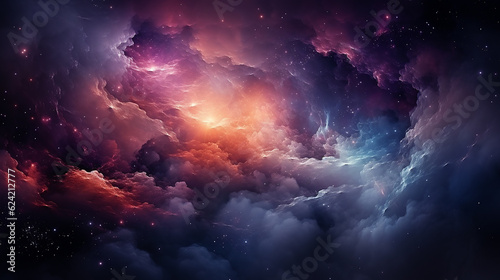 galaxy and nebula photo with purple and pink color tone, hyper realistic Made by AI generated © Pixology