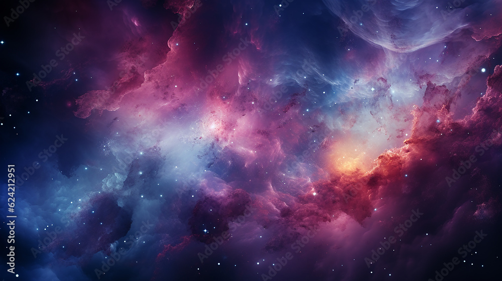 Fototapeta premium galaxy and nebula photo with purple and pink color tone, hyper realistic Made by AI generated