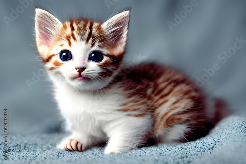 a kitten, cute on a soft © 1