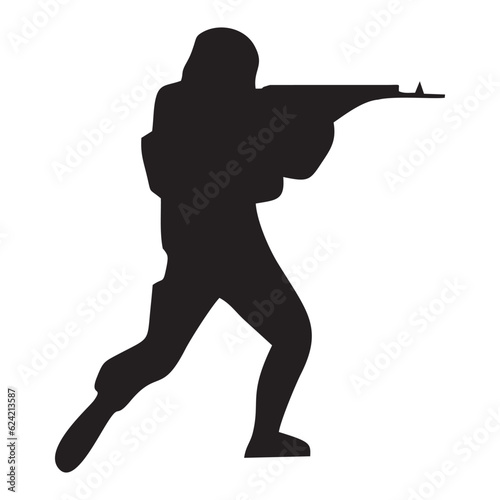 silhouette of a soldier with a rifle