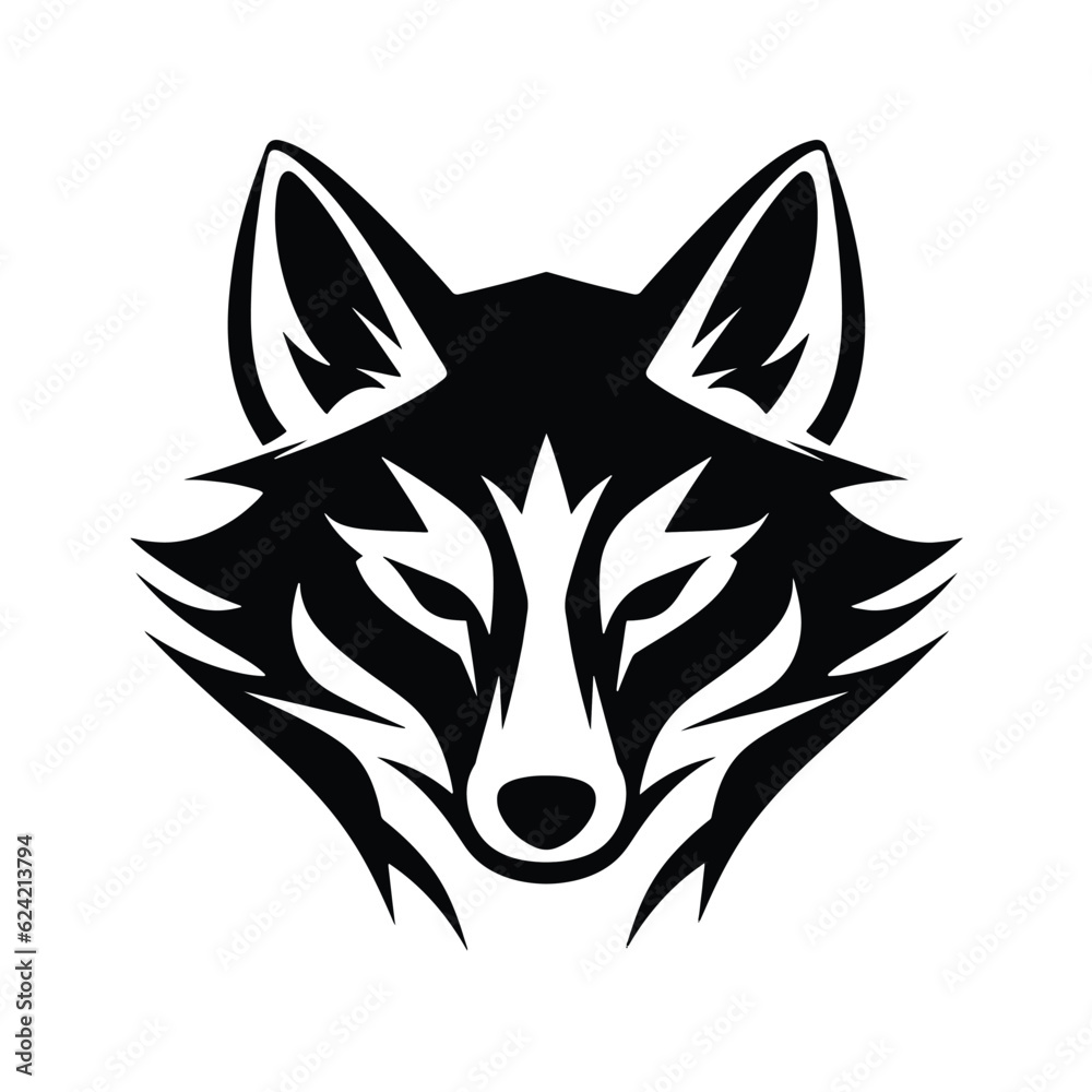 wolf design logo, fox icon, vector isolated on white background wolf design logo, fox icon, vector isolated on white background