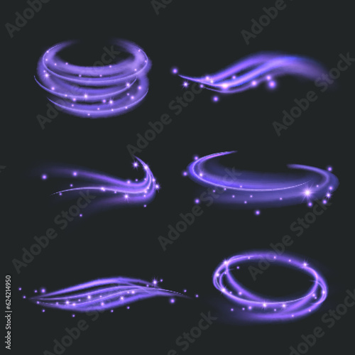Wind effect. Templates of magician wind shapes visualization decent vector realistic swirls collection