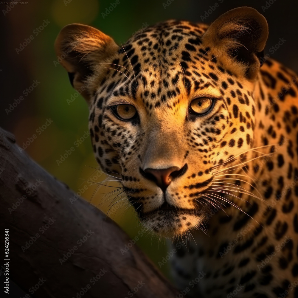 Leopard in its natural Habitat, Wildlife Photography, Generative AI