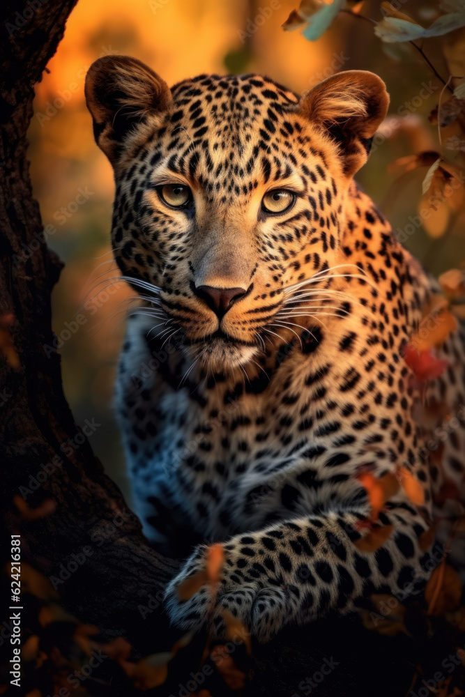 Leopard in its natural Habitat, Wildlife Photography, Generative AI Leopard in its natural Habitat, Wildlife Photography, Generative AI