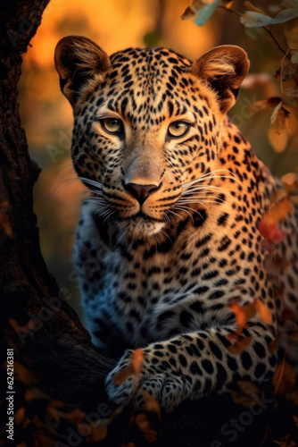Leopard in its natural Habitat, Wildlife Photography, Generative AI