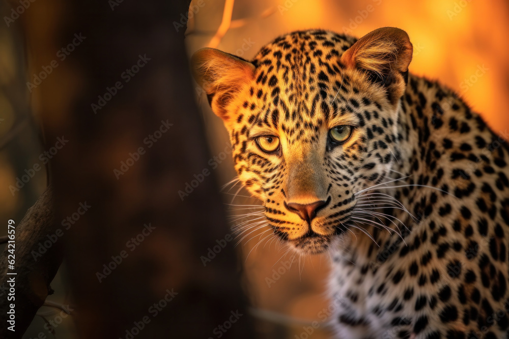 Leopard in its natural Habitat, Wildlife Photography, Generative AI