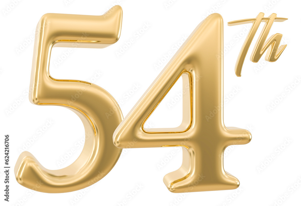 54th Anniversary Number 3d Gold 54th Anniversary Number 3d Gold