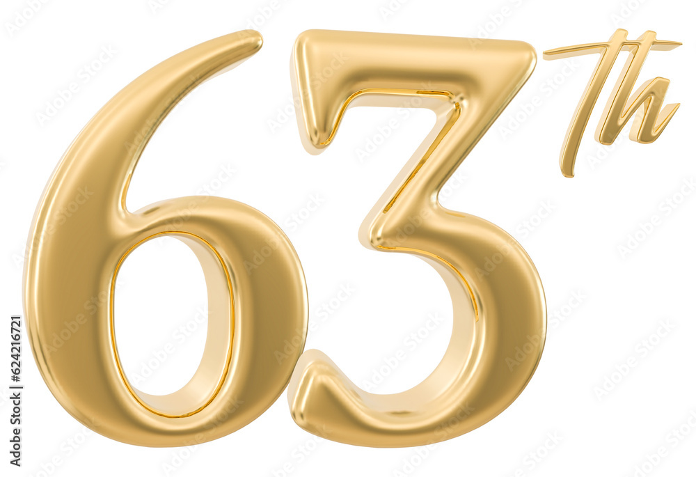 63th Anniversary Number 3d Gold 63th Anniversary Number 3d Gold