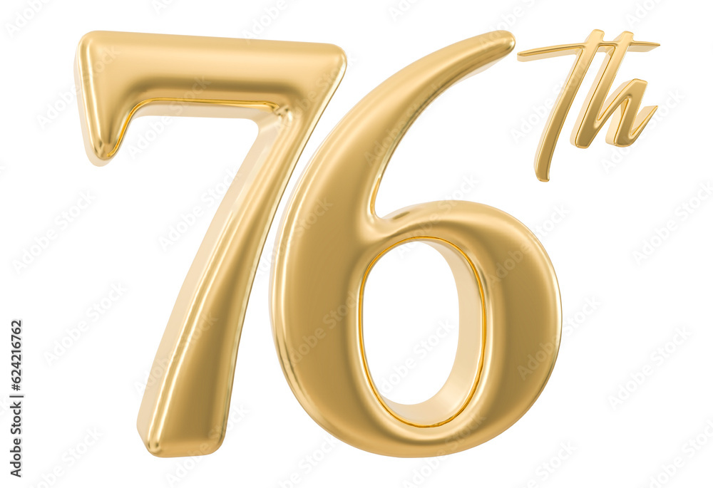 76th Anniversary Number 3d Gold 76th Anniversary Number 3d Gold
