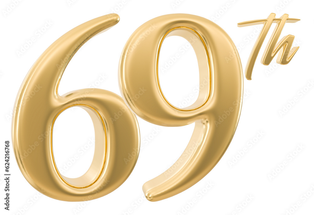 69th Anniversary Number 3d Gold 69th Anniversary Number 3d Gold