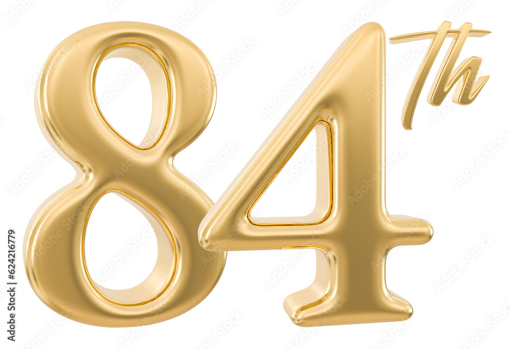 84th Anniversary Number 3d Gold 84th Anniversary Number 3d Gold