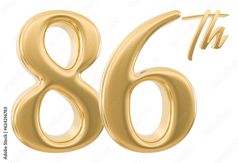 86th Anniversary Number 3d Gold 86th Anniversary Number 3d Gold