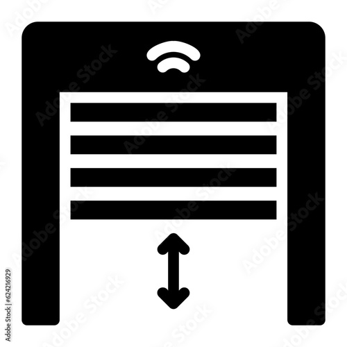 smart garage glyph icon