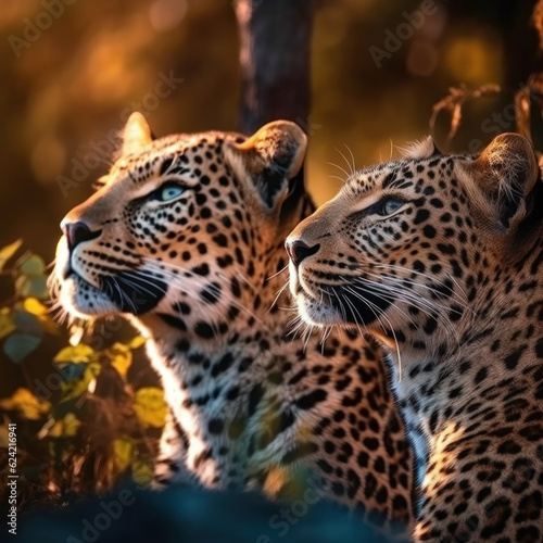 Leopard in its natural Habitat  Wildlife Photography  Generative AI