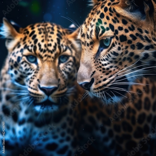 Leopard in its natural Habitat, Wildlife Photography, Generative AI © Vig