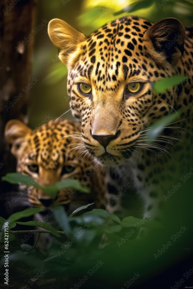Leopard in its natural Habitat, Wildlife Photography, Generative AI Leopard in its natural Habitat, Wildlife Photography, Generative AI
