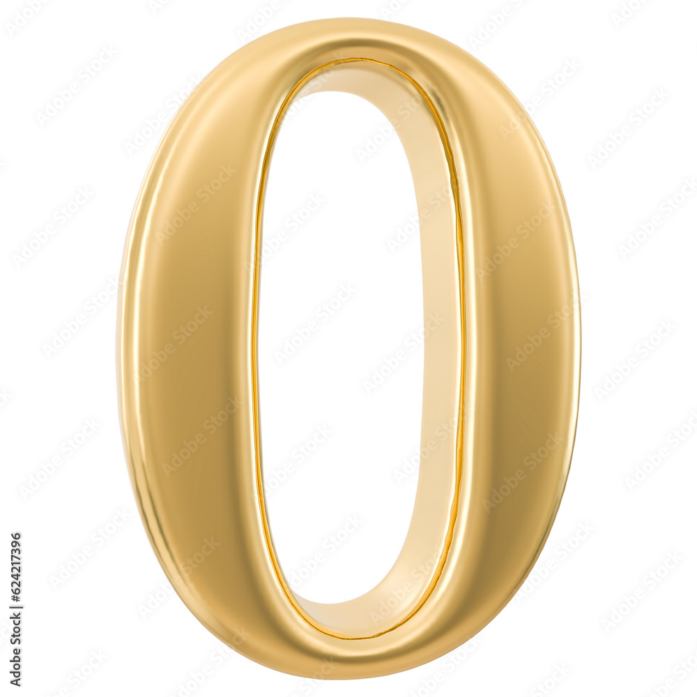 0 Number 3d Gold