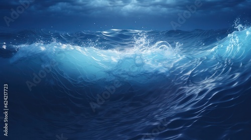 Dark blue ocean waves background.