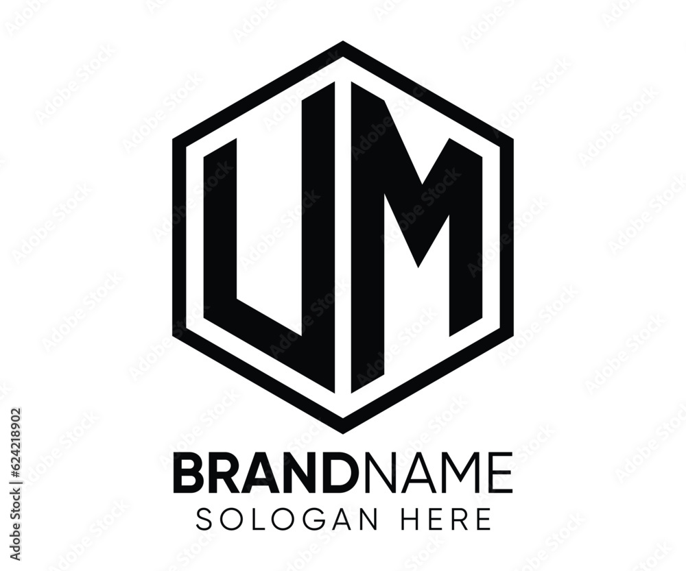U M letter logo design vector template
