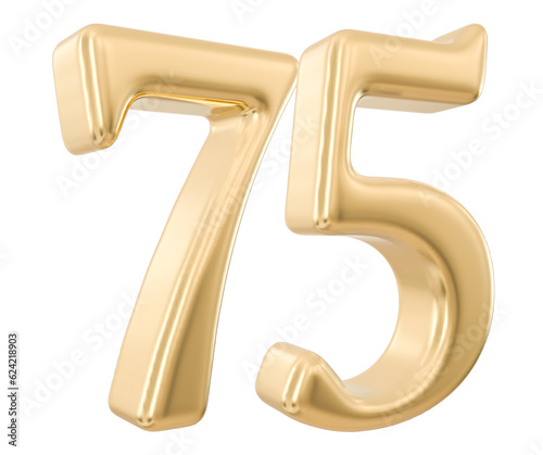 75 Number 3d Golden