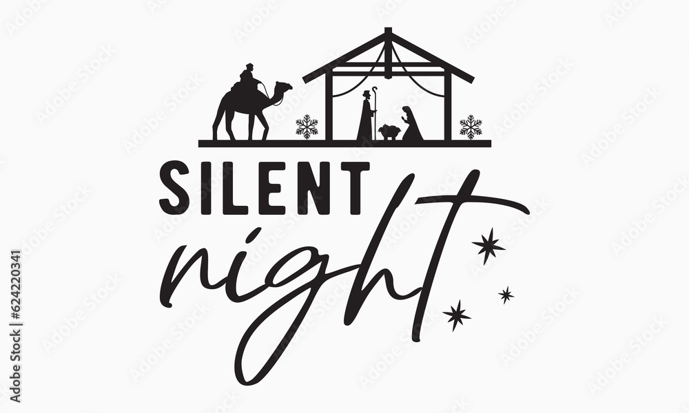 Silent night svg, Funny Christmas svg t-shirt design Bundle, Christmas svg , Merry Christmas , Winter, Xmas, Holiday and Santa svg, Commercial Use, Cut Files Cricut, Silhouette, eps, dxf, png