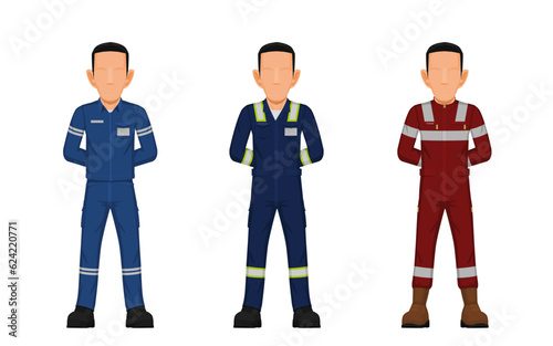 worker is in the position of parade rest