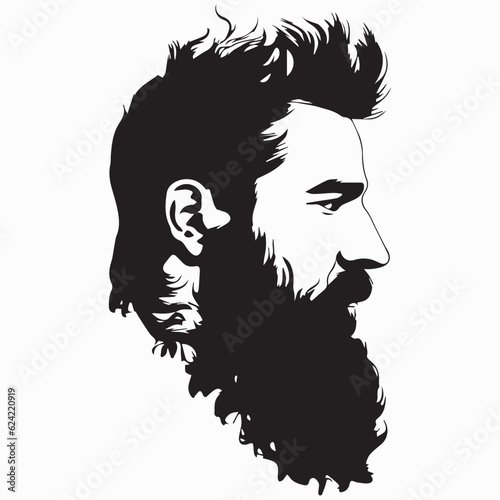 Men with bearded  faces hipsters with  haircuts Silhouettes of  avatars head vector 