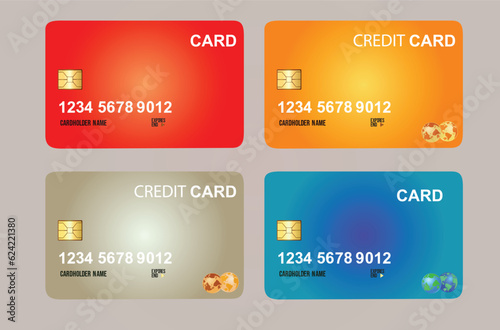 set of cards, Credit card, Debit card vector